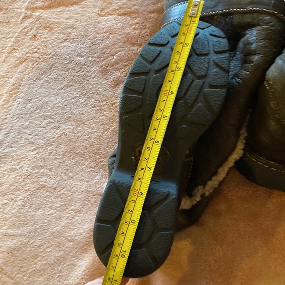 Born cognac leather/shearling lined boots, over the knee/ folds to knee - Picture 7 of 15